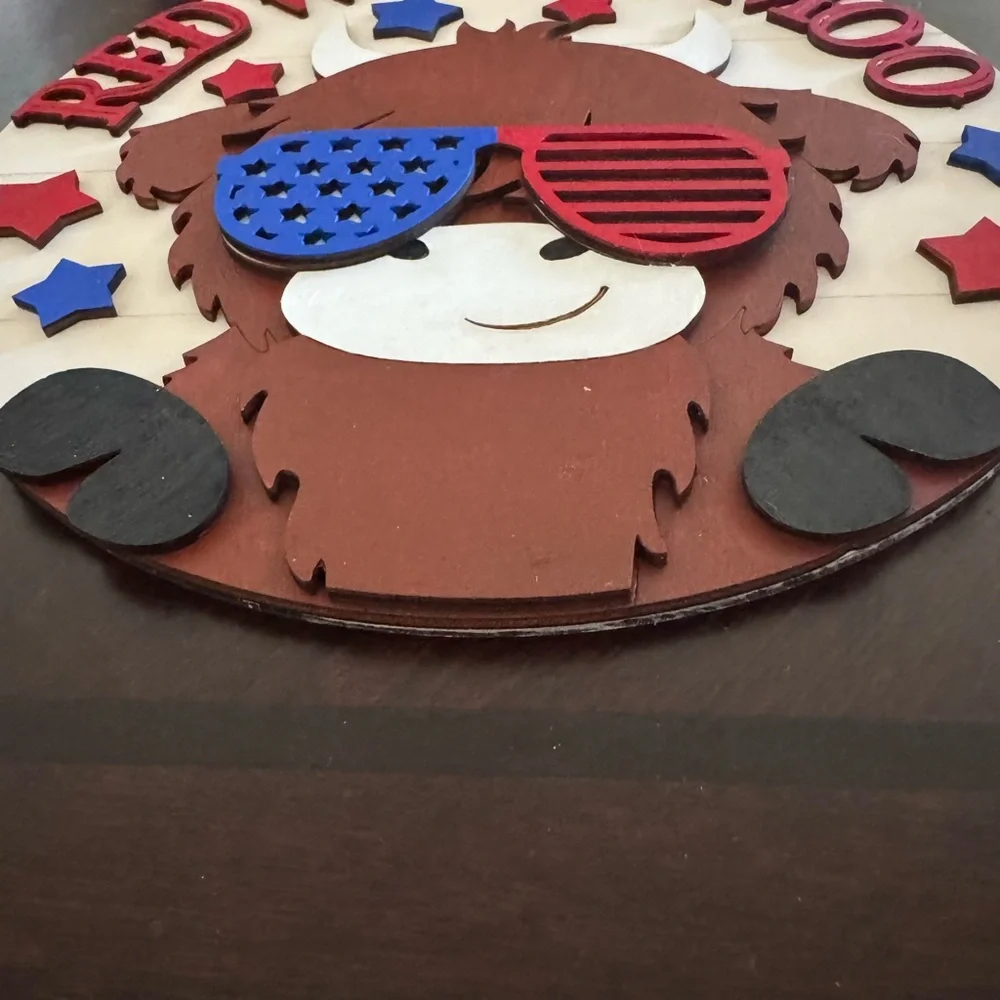 Hand Crafted Red White & Blue Wall Decor - Picture 2 of 10